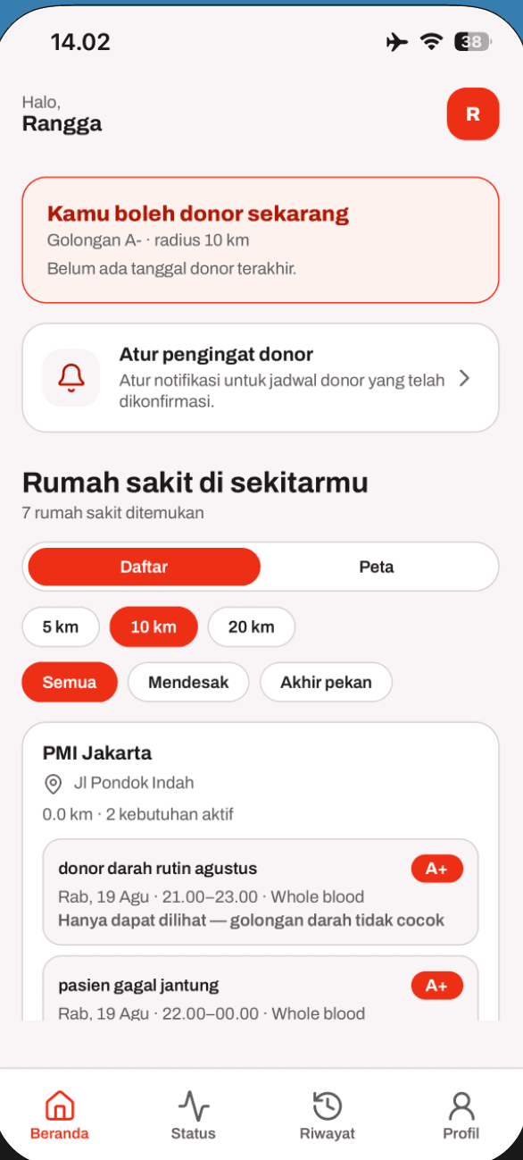VitaFlux — Blood Donation Mobile Platform screenshot 1