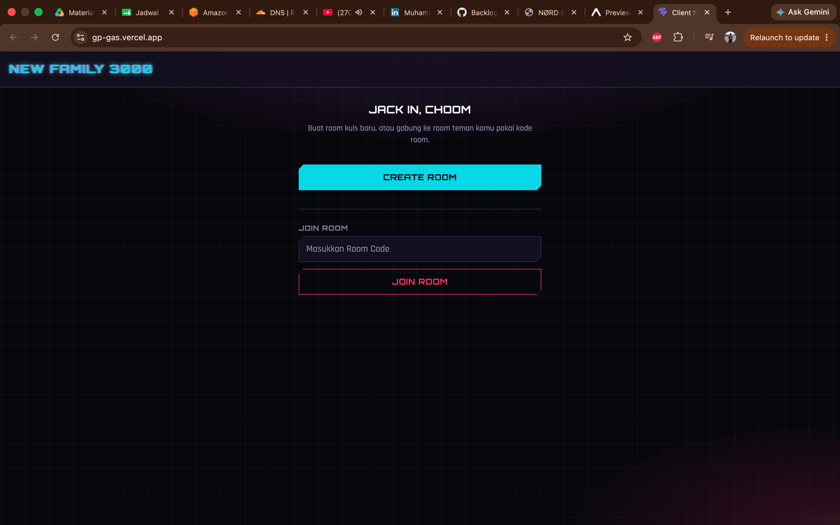 New Family 3000 Quiz Battle — Real-Time AI Quiz Application project screenshot